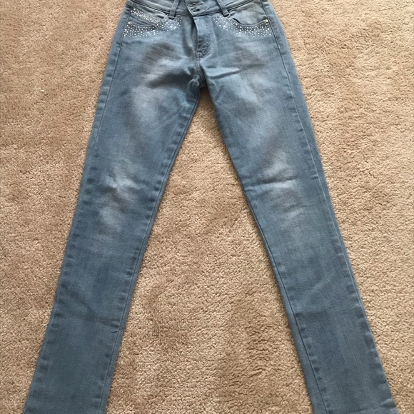 Mossimo Small Steel Blue Jeans With Gemstones - Picture 10 of 14